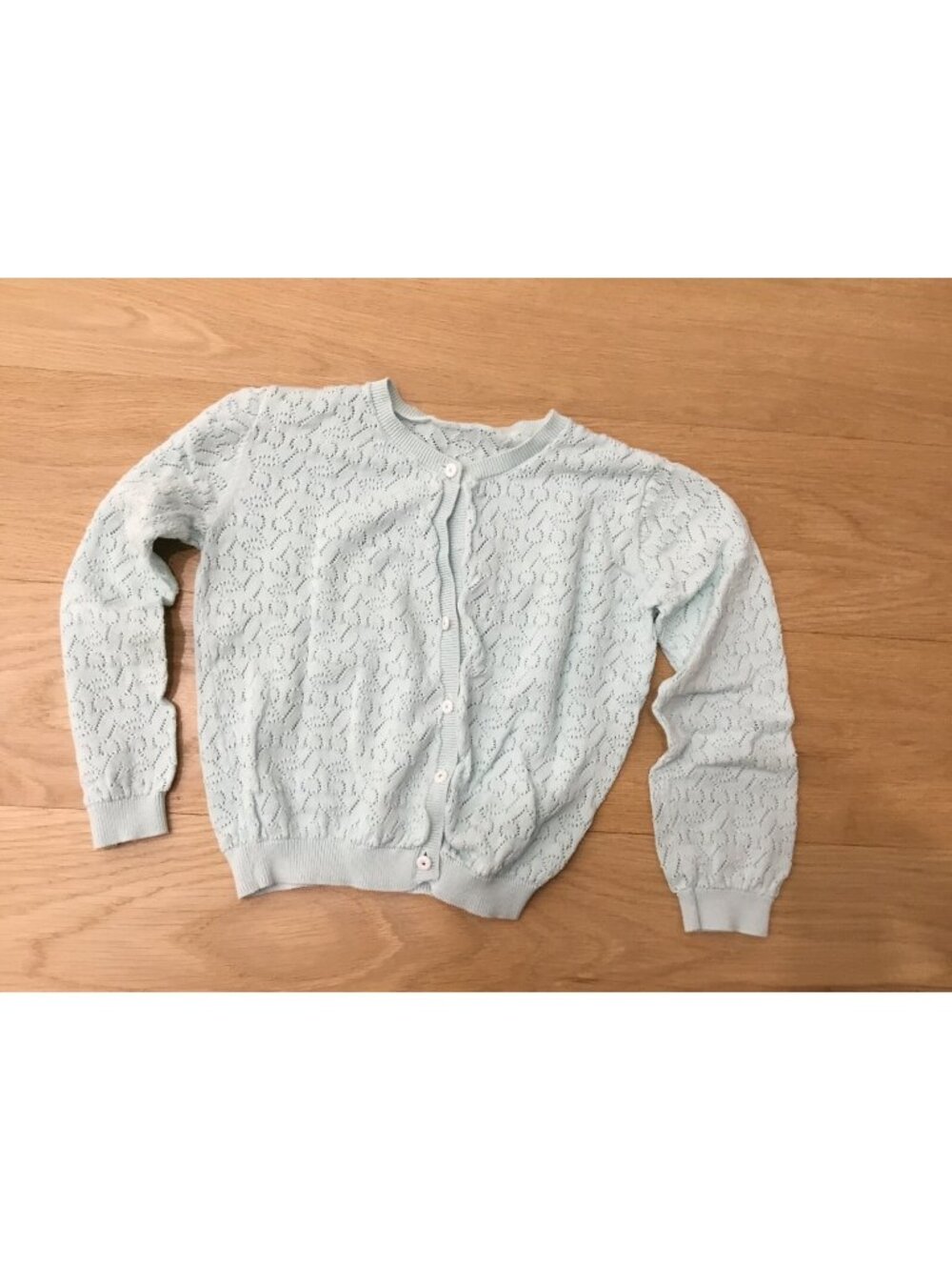 Bonpoint Inspired Light Blue Cherry Girls Cardigan Size 8